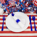 Disposable Blue Plastic Silverware Set with Napkins, 100 Pack