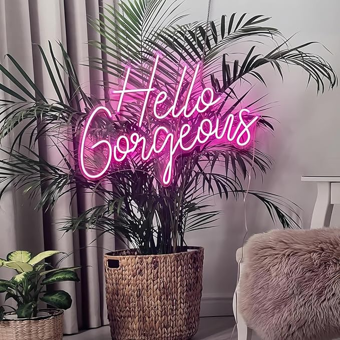 Lighted Neon Sign for Wall Decor, Pink USB Powered Acrylic, 17.7 x 11.8 Inches
