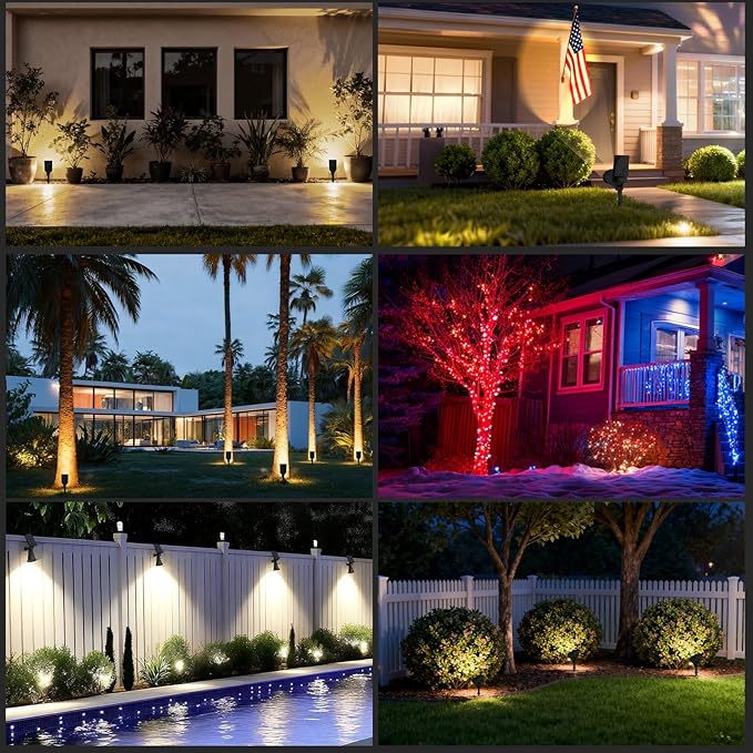 Solar Spotlights 2-Pack, Natural White, Adjustable Outdoor Solar Lights