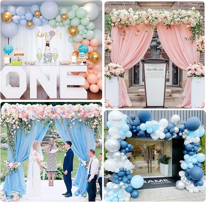 Wokceer 10 FT Backdrop Stand Heavy Duty Pipe and Drape Kit, Adjustable Black Backdrop Stands for Wedding Photo Booth Background Birthday Party Photography Exhibition Decoration
