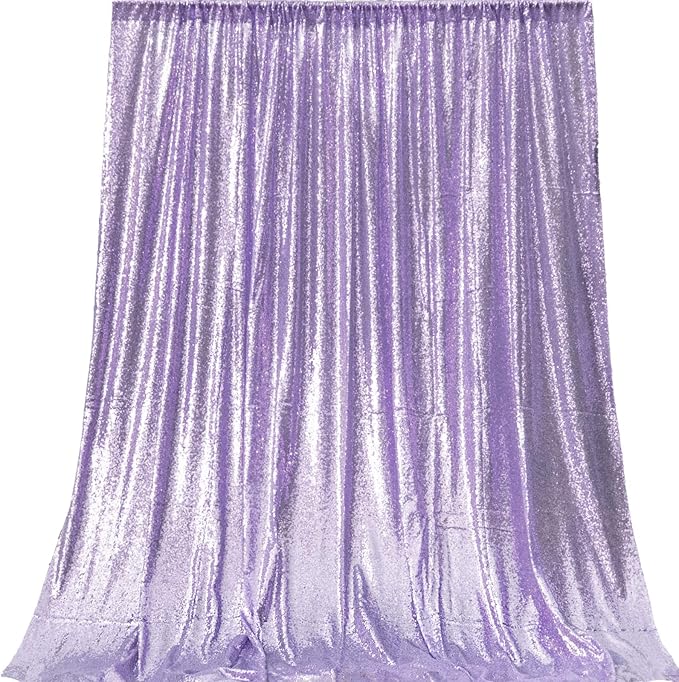 JYFLZQ Lavender Sequin Backdrop Curtains 6ft x 8ft 1 Panel Glitter Photo Booth Backdrops Sparkly Photography Background Drapes for Parties Wedding Bridal Showers