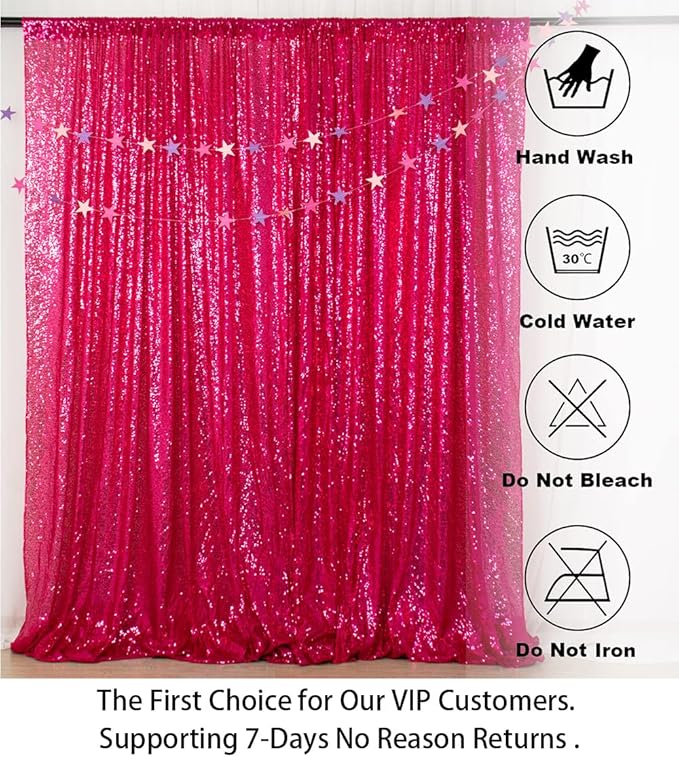 ShiDianYi 4FTX6FT-Fuchsia-SEQUIN Photo Backdrop, Wedding Photo Booth,Photography Background (Fuchsia)