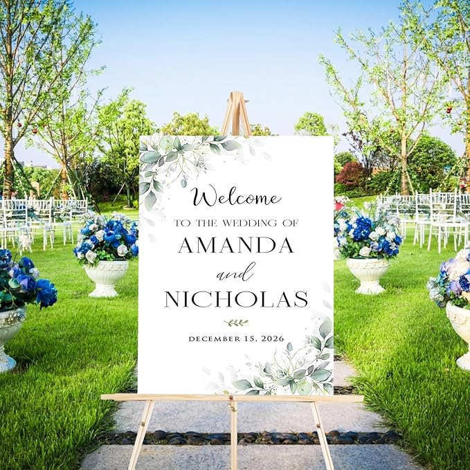 Personalized Wedding Welcome Sign, Wedding This Way Sign Outdoor, Welcome Sign For Wedding Entrance, Welcome Sign Wedding Decoration, Easel Stand For Wedding Sign