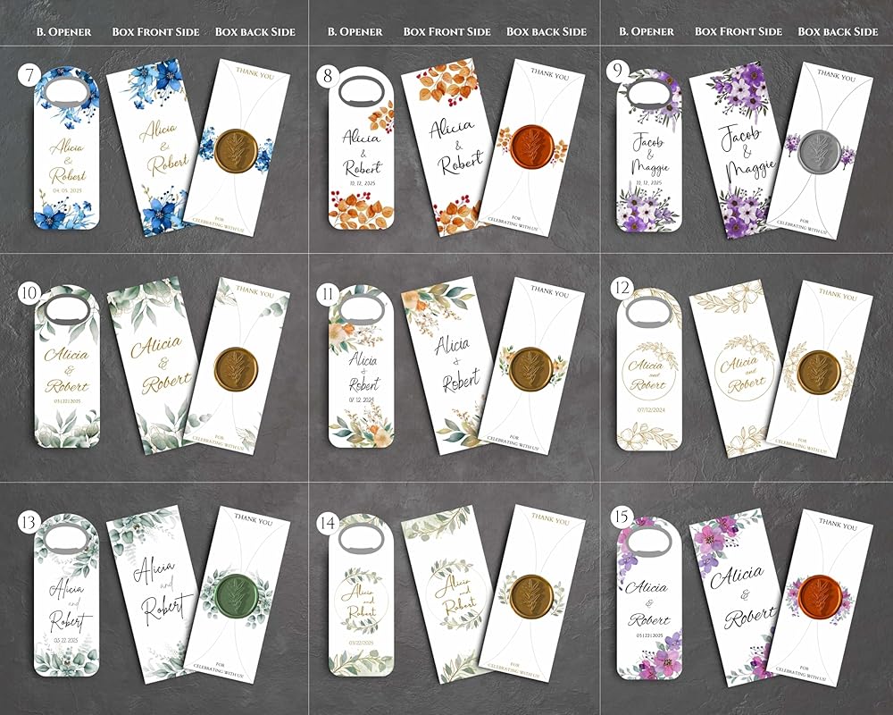 Wedding Bottle Opener Favors for Guests in Bulk, Hearts Shape Bottle Opener, Personalized Party Favors in Bulk, Wedding Favor Guests. 20 to 300 pcs. Custom Fridge Bottle Opener (Rectangular)