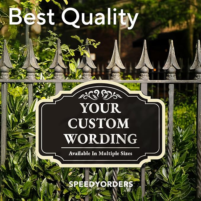 Custom Black Charcoal 36x24-inch Aluminum Outdoor Signs, Personalized Driveway, Waterproof Made in USA