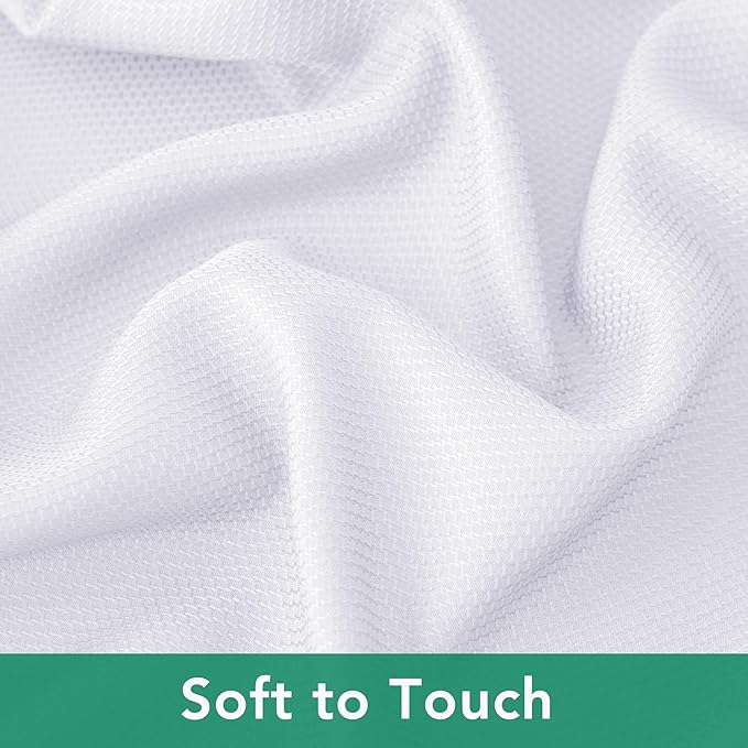 Biscaynebay Textured Fabric Tablecloths 70x108 Inches Rectangular, White Water Resistant Tablecloths for Dining, Kitchen, Wedding and Parties etc. Machine Washable
