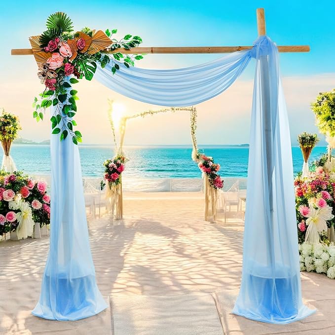 MDS Halloween Chiffon Draping Fabric - 2 Panel, 30" Wide x 75ft Long - Sheer Spooky Arbor & Canopy Drapery for Haunted House Backdrops, Party Ceilings, DIY Costumes & Themed Events - Turquoise