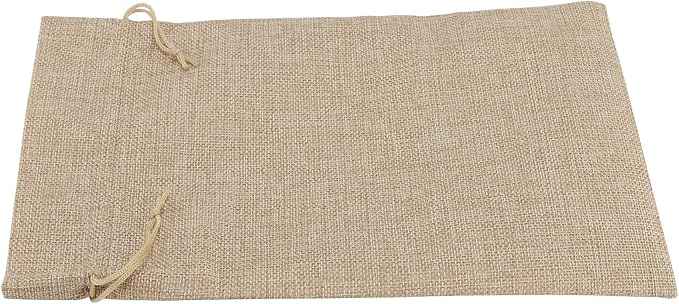 Gift Bags, 8 x 12 Inch Light Brown Linen Drawstring Bags, Pack of 30