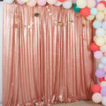 Blush Sequin Backdrop Curtain, 8FT x 10FT with Rod Pocket