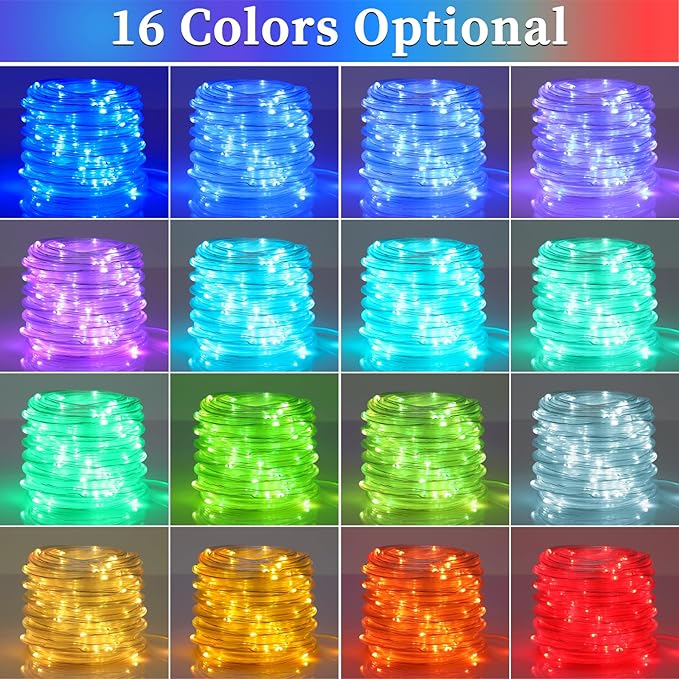 LED String Lights, 99 ft Outdoor Rope Lights with 16 Colors and Remote