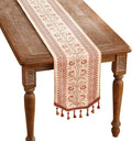 ISAENNE Designer Vintage Linen Table Runner 102 Inches Long,Red Floral Pattern Modern Decor Table Runners for Dining Tables,Thanksgiving,Kitchen Tables,Christmas,Banquet,12"*102"-Chamonix A