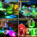 Solar Spotlights 2 Pack, Outdoor Halloween Lights, 7 Colors, IP65