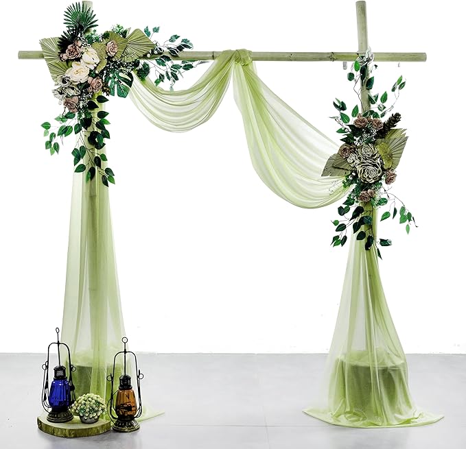 Backdrop Fabric Panel, Sage Green Sheer Chiffon, 30 In x 50 Ft