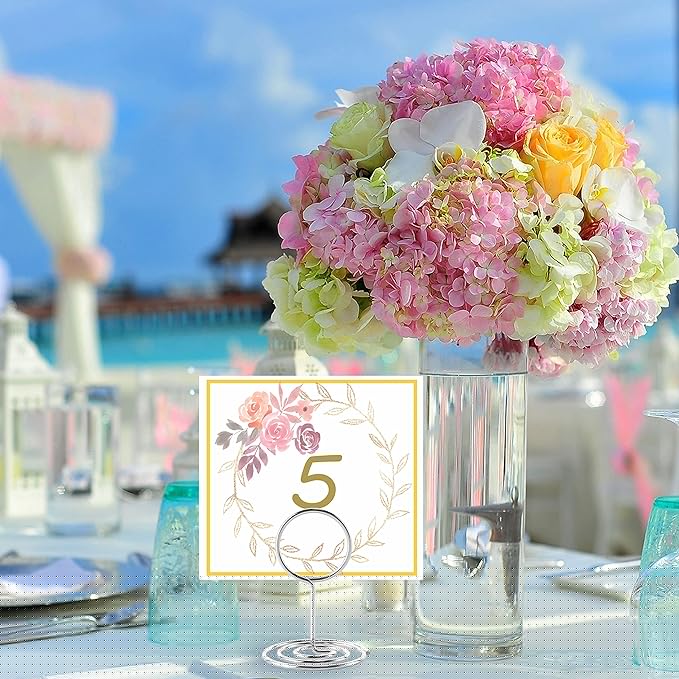 26Pcs Place Card Holder, Table Number Holders, Wire Picture Holder, Small Size Table Card Holders, Photo Holder for Centerpieces, Wedding Reception, Party, Birthday (Silver)