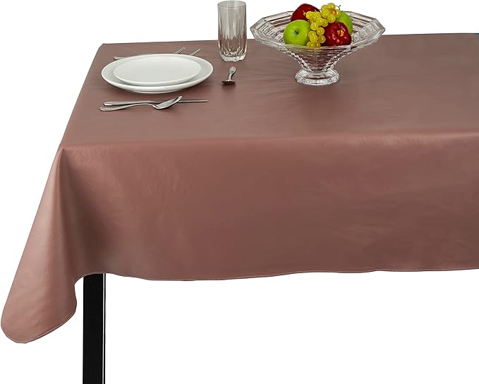 Vinyl Tablecloth, Orange Rectangle 52 x 90 Inch, 6.0 Gauge