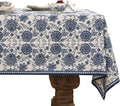 patdrea Designer Vintage Blue Rectangle Tablecloth,Linen Anti-Wrinkle Paisley Pattern Farmhouse Extra Long Table Cloth,Decor Cover for Kitchen Dining,Christmas,Thanksgiving,63"x110"-Lantang a