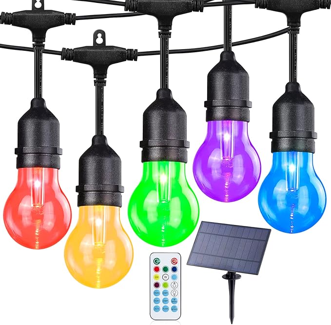 String Lights, Solar Outdoor, 8 Colors and 6 Modes, IP65 Waterproof