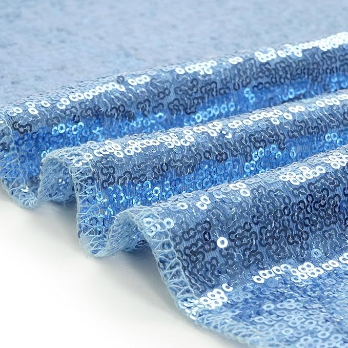 Eternal Beauty Baby Blue Sequin Backdrop, 8x8 Ft Glitter Background Curtains for Shimmer Photography Party Wedding Birthday Back Drop Decor