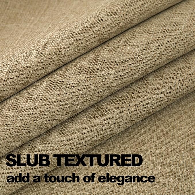 NLMUVW Round Linen Tablecloth 36 Inch, Small Tan Table Cloth Farmhouse Water Resistant Decorative Rustic Table Cover for Dining Kitchen Cafe Party