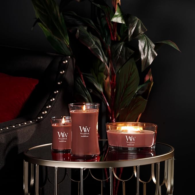 Jar Candle, Cinnamon Chai Scent with Wooden Wick, Oval, 7.7 x 3.5 Inches