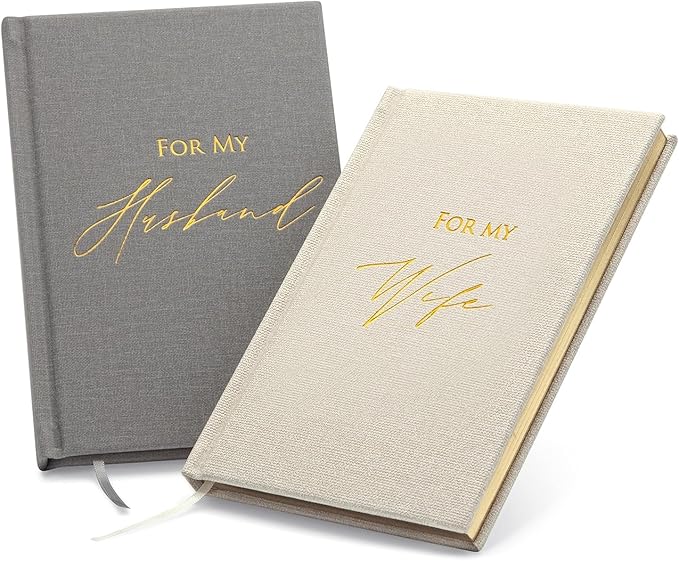 Wedding Vow Guestbooks Set of 2, Hardcover with Ribbon Bookmark