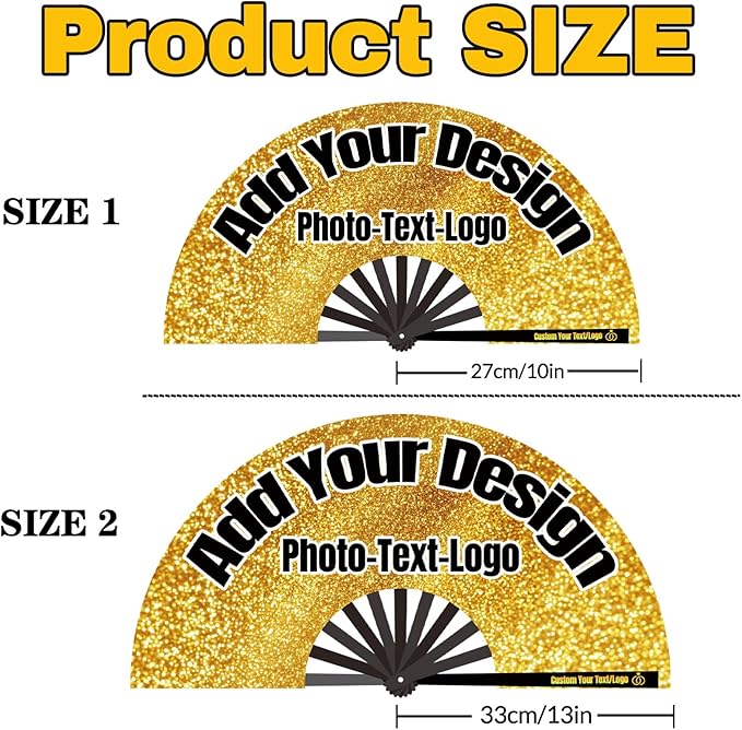 Custom Fans with Your Photo/Text - Personalized Folding Hand Fan for Line Dancing, Weddings, Parties | Decorative Gift for Women, Church Events & Dance Performances (20, 13 Inch)