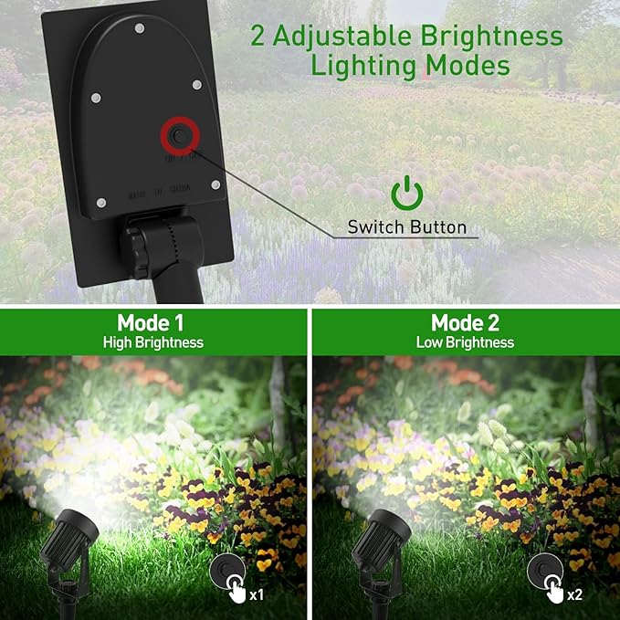 Solar Spotlights Outdoor White 6000K IP65 Waterproof 150 Lumen