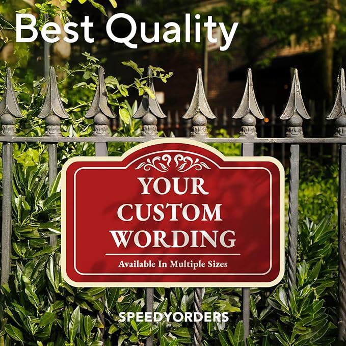 Custom Decorative Outdoor Metal Signs, Personalized Aluminum, Customized Driveway Signs, Waterproof Made In USA, Design 1 Red Brick 24x18 In