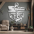 lunwall Metal Anchor Wall Decor, Anchor Metal Sign, Metal Anchor Decor, Anchor Metal Wall Art, Metal Nautical Wall Decor, Metal Wall Decor Coastal, Anchor Wall Decor (white, 24L x 21W / 60 x 54 cm)