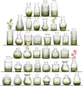 Bud Vases Set of 40 Pcs,Small Flower Vases for Centerpieces,Glass Bud Vase in Bulk,Vintage Bud Vase for Wedding Table Centerpieces Decoration, Home Table Party Decor, Christmas,Anniversary,Green