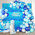24PCS Colorful Lake Blue Shimmer Wall Backdrop, Square Sequin Photo Backdrops Panel, Glitter Wall Background for Birthdays, Weddings, Christmas, Engagements, Disco Bachelorette Party Decor (3FTx4FT)