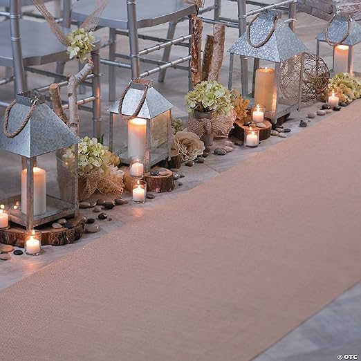 Aisle Runners, 3' x 50' Burlap Weave for Outdoor Wedding Ceremonies