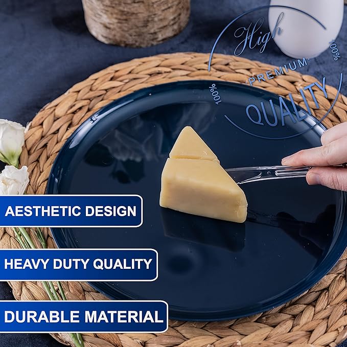 Heavy Duty Plastic Cutlery Set, 720 Pieces, Sapphire Silver Finish