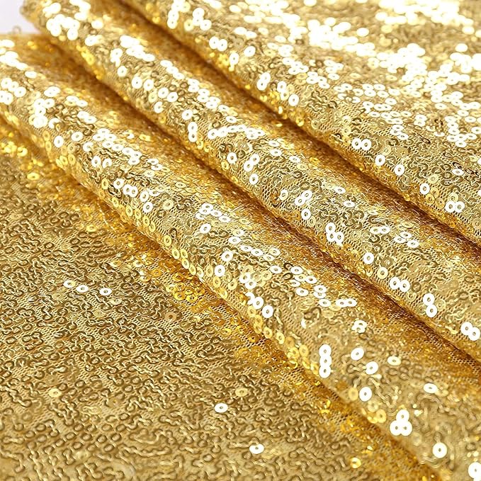 Sequin Backdrop Curtain, 10 x 10 Ft Gold Glitter Panel