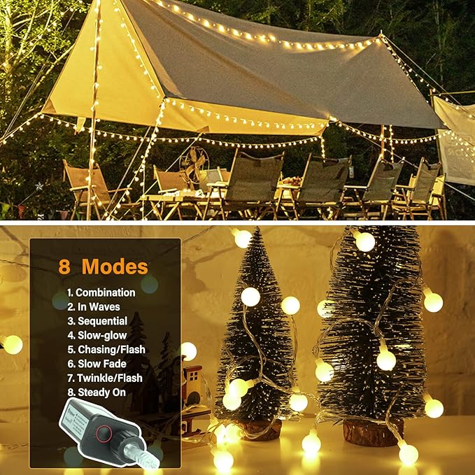 Indoor String Lights, 66 Ft Warm White Fairy Lights with 200 LEDs