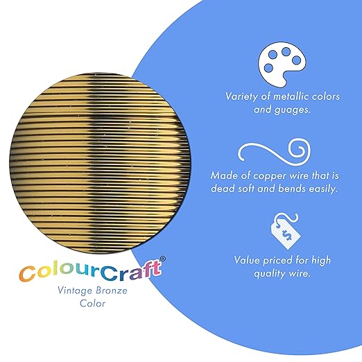 Beadalon ColourCraft Wire, 16 Gauge, Vintage Bronze Color, 8 yd Spool