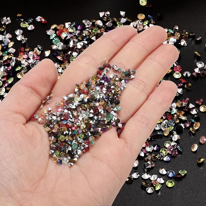 PATIKIL 14000Pcs Wedding Table Scatter Confetti Crystals 3mm Acrylic Diamonds Vase Fillers Gems for Table Centerpiece Decorations Bridal Shower Party, Gray AB