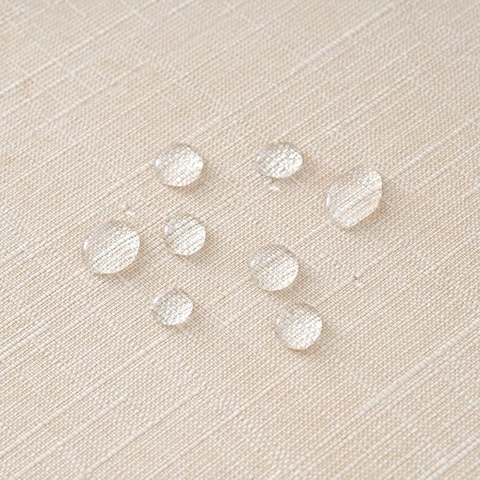NLMUVW Linen Table Cloth for Rectangle Table, Champagne Tablecloth Water Resistant Farmhouse Burlap for Kitchen Dining, 54 x 140 Inch