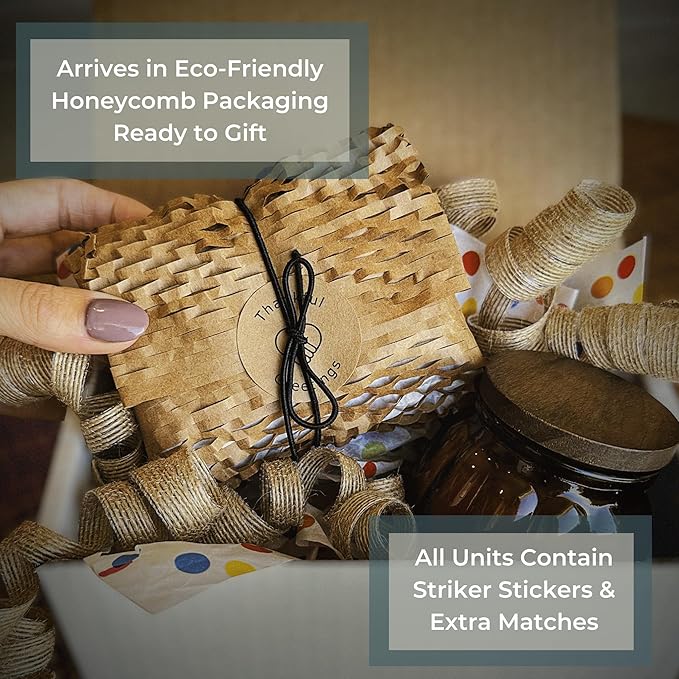 2" Matches in 3 Mini Glass Cloche Jars + Striker Stickers Included | 100 Matchsticks Color of Your Choice | Decorative Safety Matches w/a Dome Glass Holder | Gifts & Home Decor by Thankful Greetings