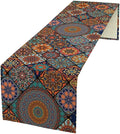Bohemian Table Runner, Colorful Vintage Indian Mandala Floral Table Runners for Kitchen Dining Coffee Table Indoor Outdoor Party Decor, 13x70inch