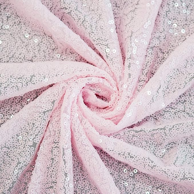 Sequin Backdrop Curtain 10 ft x 10 ft Pink, 3mm Glitter Sequins