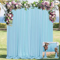 MYSKY HOME 10ft x 7ft Light Blue Backdrop Curtains for Parties, Weddings, Stage, Baby Showers, Birthdays - 5ft x 7ft, 2 Panels