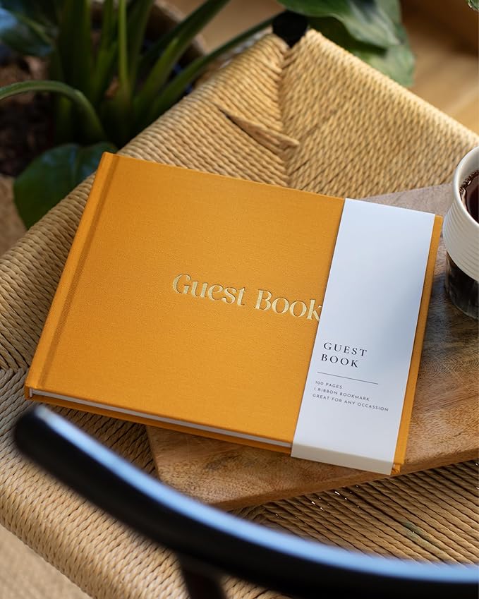 Guestbook with Linen Hardcover and Polaroid-Friendly Pages