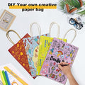 Gift Bags, Green Kraft Paper with Handles, Pack of 100