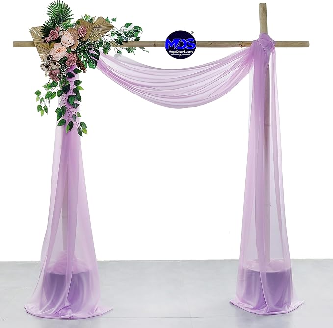 MDS Halloween Chiffon Draping Fabric - 2 Panel, 30" Wide x 75ft Long - Sheer Spooky Arbor & Canopy Drapery for Haunted House Backdrops, Party Ceilings, DIY Costumes & Themed Events - Orchid
