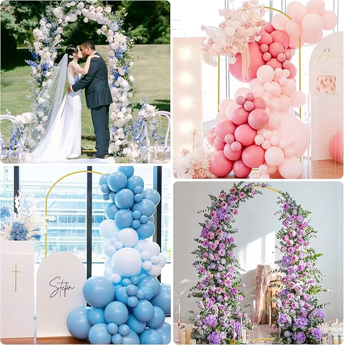 Arch Backdrop Stand, 7.2 ft Gold Metal Wedding Frame for Balloons