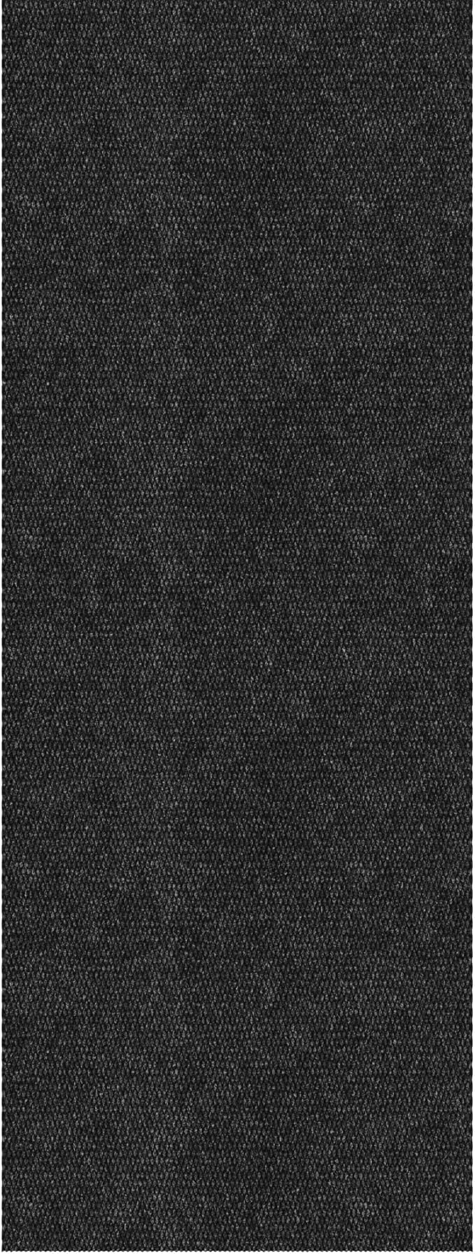 Ottomanson Commercial Scrape Rib Entry Mat – Heavy Duty Ribbed Floor Mat for High Traffic – Non Slip Rubber Back, Waterproof – Indoor Outdoor Use for Offices, Schools, Lobbies, 2'7" x 12', Black