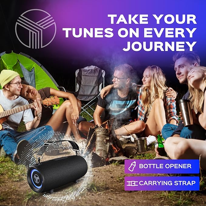 TREBLAB Ultra Loud Wireless Speaker - 60W Stereo Sound with Deep Bass, 20H Playtime, Powerbank, Waterproof, Loudest Portable Bluetooth Speaker for Home, Outdoor Party, Beach, Work, Travel, HD-Max