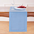 Solino Home Linen Cornflower Blue Hemstitch Table Runner 48 Inches - 100% Pure Linen Small Table Runner 14 x 48 Inch Ideal for Dresser and Coffee Tables - Classic Hemstitch - Christmas, Holiday