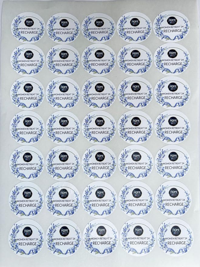 Custom Stickers for Weddings, Birthdays & Businesses - Personalized Labels with Your Logo - Waterproof, Fade and Heat Resistant - Pack of 100-1000 (Wreath L, 2.5 Inch)